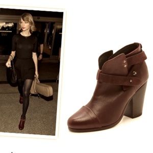 RAG & BONE HARROW DISTRESSED LEATHER ANKLE BOOTS